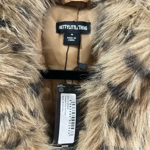 PLT Cheetah Faux Fur Midi Coat Size M NWT - Picture 5 of 6